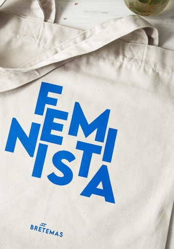 Saca "Feminista" algodón orgánico serigrafía