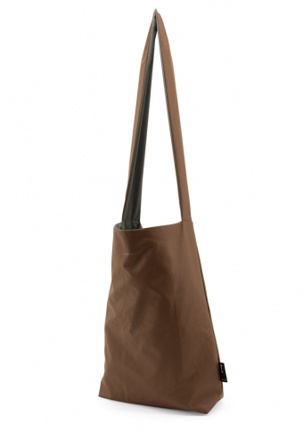 Bolso vegano reversible impermeable chocolate/gris