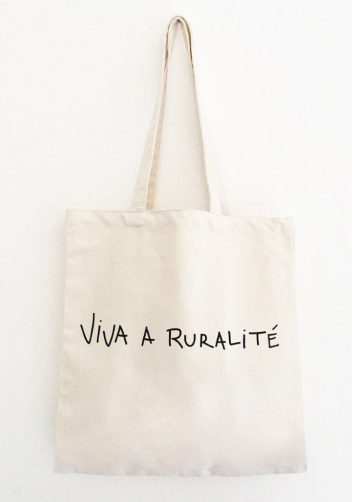 Saca "Viva a Ruralité" algodón orgánico serigrafía