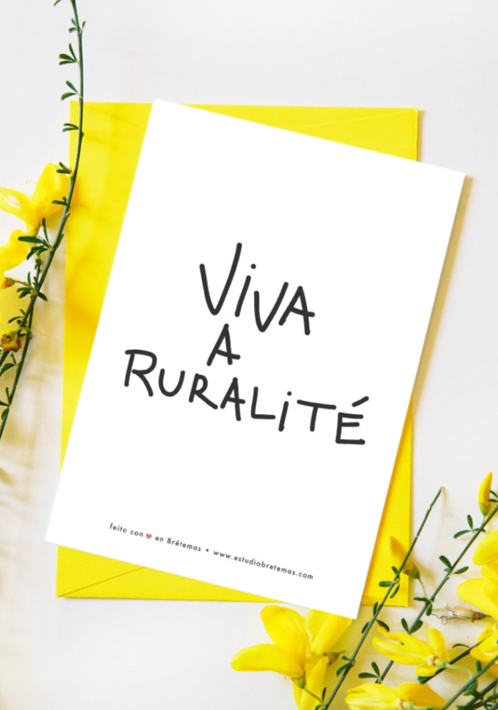 Postal "Viva a ruralité" con sobre